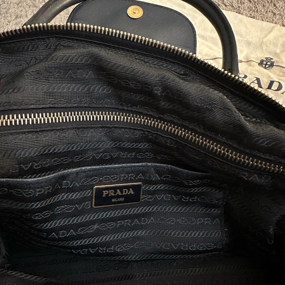 Prada Tessuto Nylon Bag Tote with straps in dark blue - Picture 5 of 7